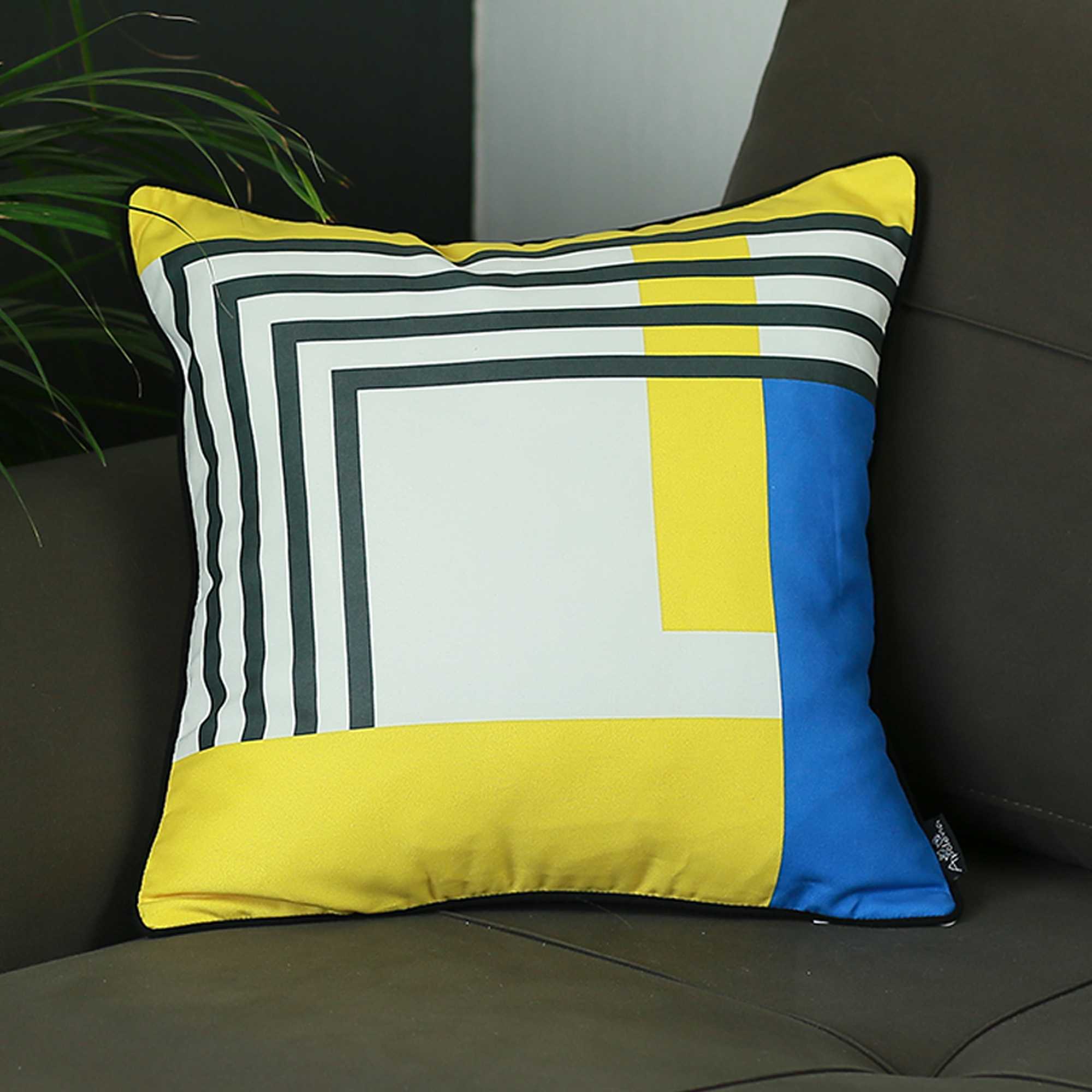 18"x18" Scandi Square Geo Style Decorative Throw Pillow Cover