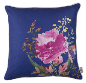 18"x 18" Blue Flower Square Style Decorative Throw Pillow Cover