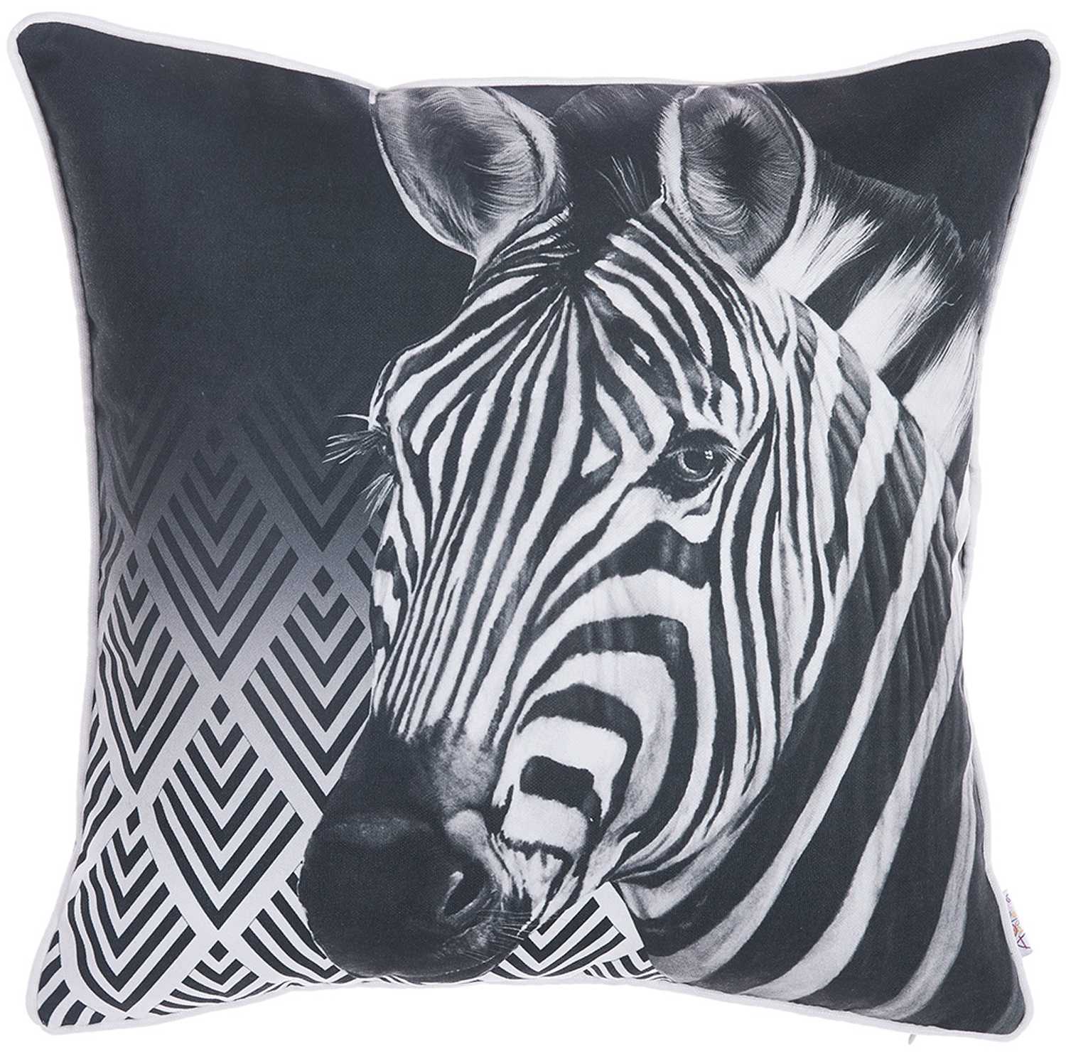 18"x18" Animal Square Zebra Printed Decorative Throw Pillow Cover