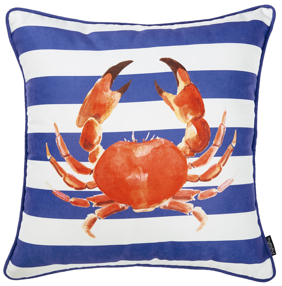 18"x18" Nautica Crab Decorative Throw Pillow Cover Printed