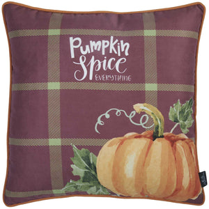 18"x18" Thanksgiving Pumpkin Printed Decorative Throw Pillow Cover