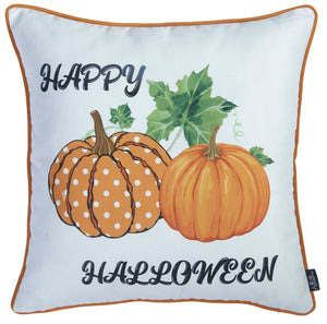 18"x 18" Thanksgiving Happy Pumpkins Decorative Throw Pillow Cover