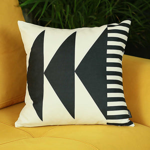 18"x18" Skandi BW Triangles Decorative Throw Pillow Cover Printed