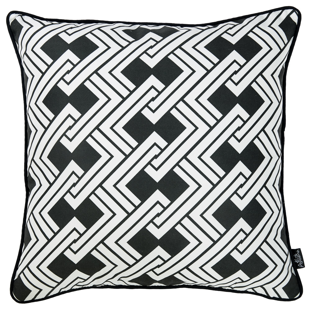 18"x 18" Tropical BW Links Squares Decorative Throw Pillow Cover