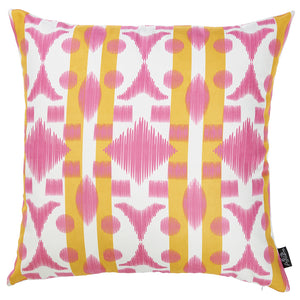 18"x18" Pink Ikat Decorative Throw Pillow Cover Printed