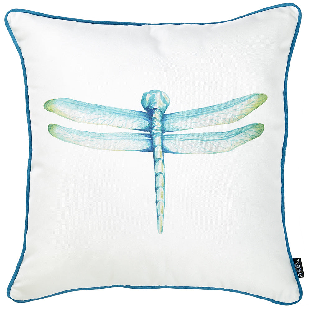 18"x 18" Watercolor Dragonfly Printed Decorative Throw Pillow Cover