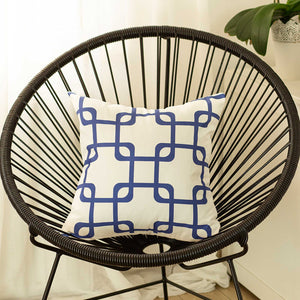 18"x18" Blue Geometric Squares Decorative Throw Pillow Cover