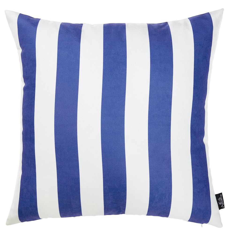 18"x18" Blue Nautica Stripe Decorative Throw Pillow Cover