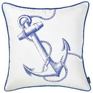 18"x18" Nautica Anchor Decorative Throw Pillow Cover Printed