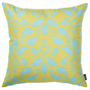 18"x18" Green Ikat Decorative Throw Pillow Cover Printed