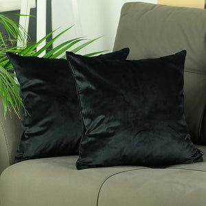 18"x 18" Black Velvet Decorative Throw Pillow Cover (2 Pcs in set)