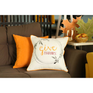 18"x 18" Thanksgiving Pie Printed Decorative Throw Pillow Cover