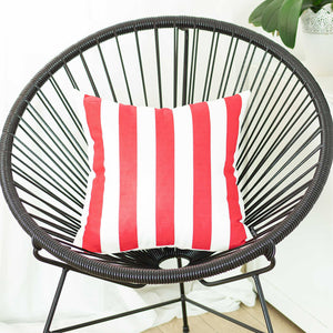 18"x18" Red Stripes Geometric Decorative Throw Pillow Cover