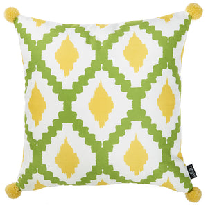 18"x 18" Tropical Lime Lines Printed Decorative Throw Pillow Cover