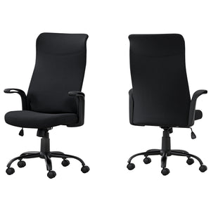 24.75" x 24" x 83.5" Black/Black, Fabric Multi Position - Office Chair