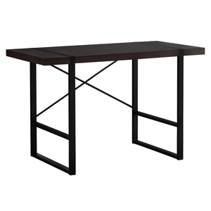 23.75" x 49" x 30" Cappuccino/Black, Metal - Computer Desk