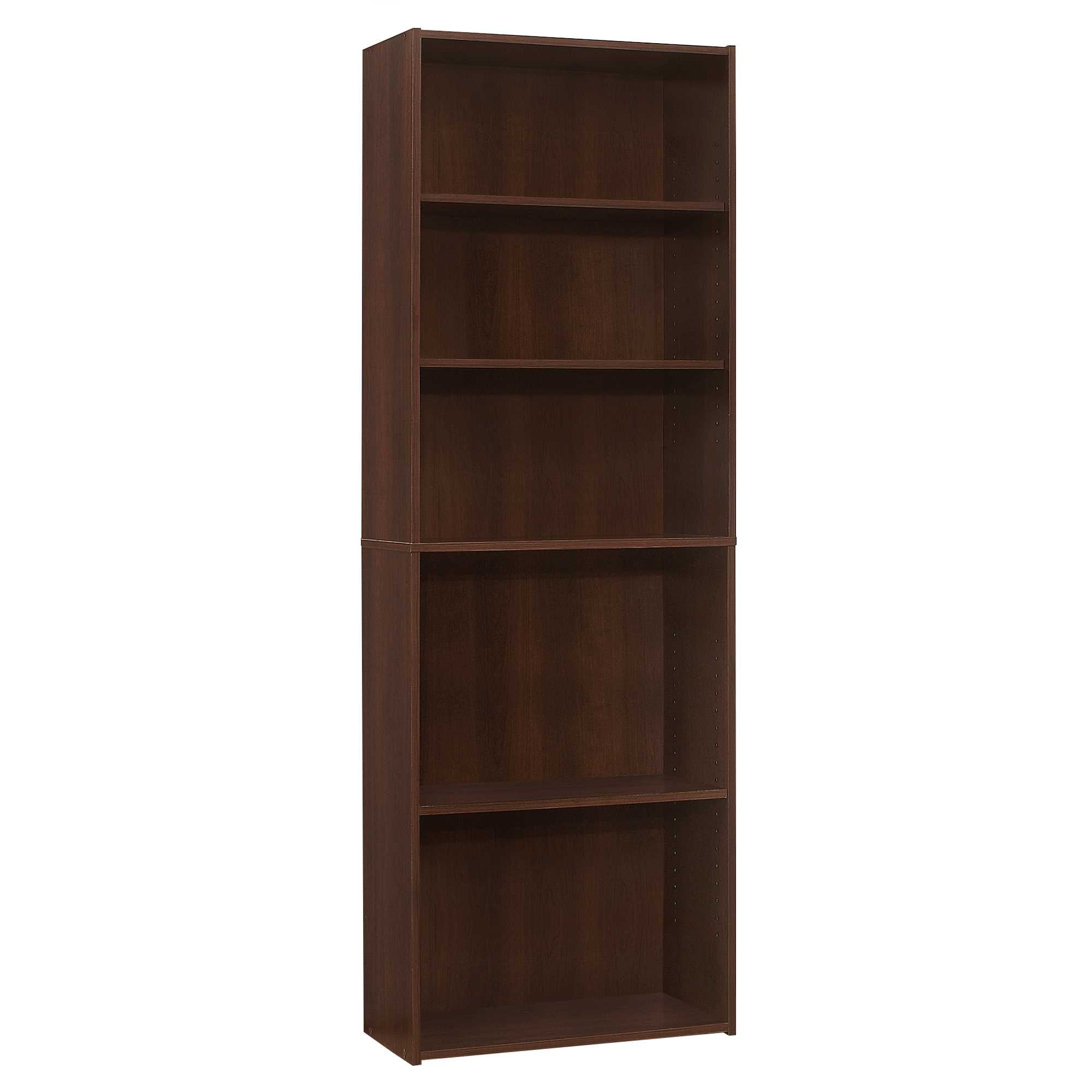 11.75" x 24.75" x 71.25" Cherry, 5 Shelves - Bookcase