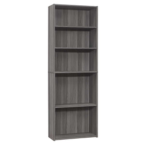 11.75" x 24.75" x 71.25" Grey, 5 Shelves - Bookcase