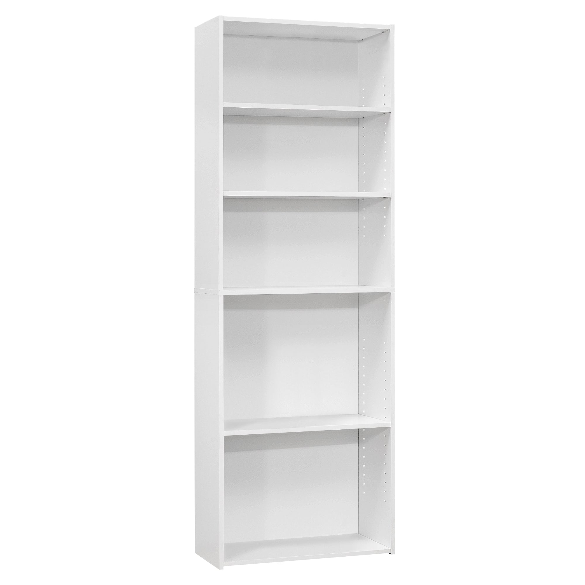 11.75" x 24.75" x 71.25" White, 5 Shelves - Bookcase