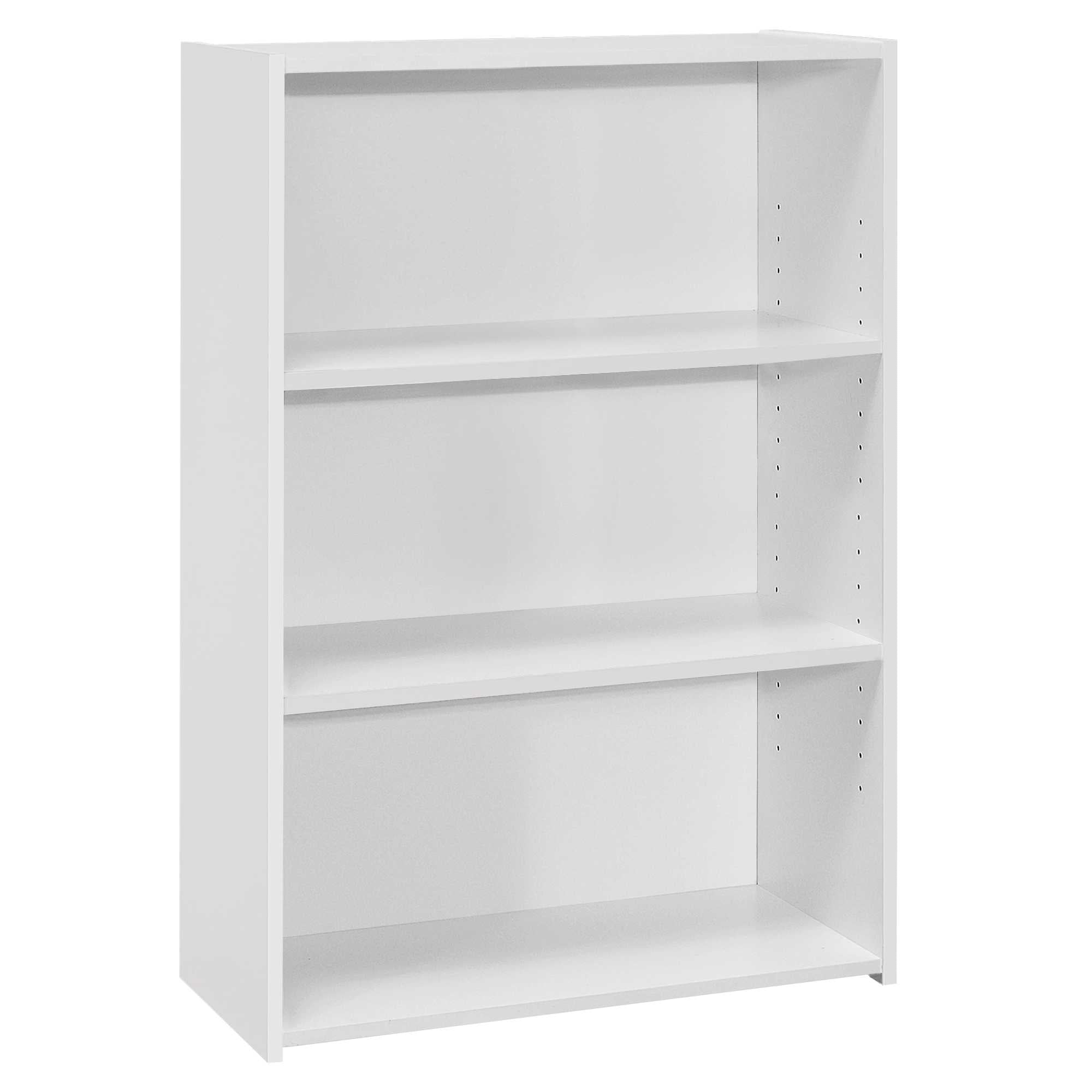 11.75" x 24.75" x 35.5" White, 3 Shelves - Bookcase