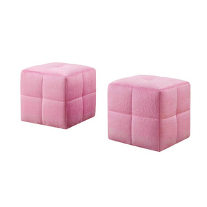 24" x 24" x 24" Pink, Fabric - Ottoman 2pcs Set