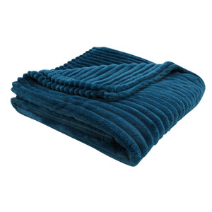 50" x 60" Blue, Ultra Soft Ribbed Style - Throw