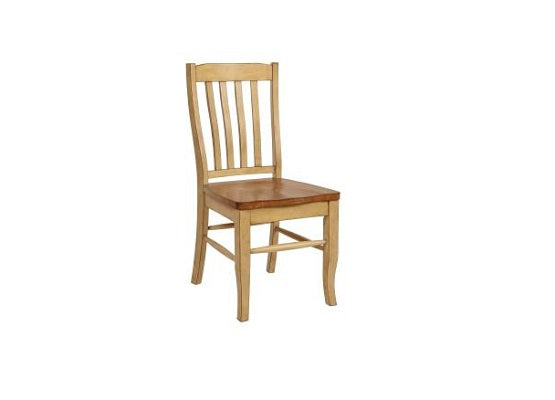 18.5" X 23" X 38.125" Two Tone Hardwood Side Chair