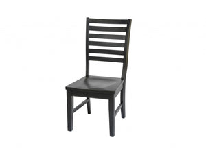 18" X 23" X 39" Black Hardwood Side Chair