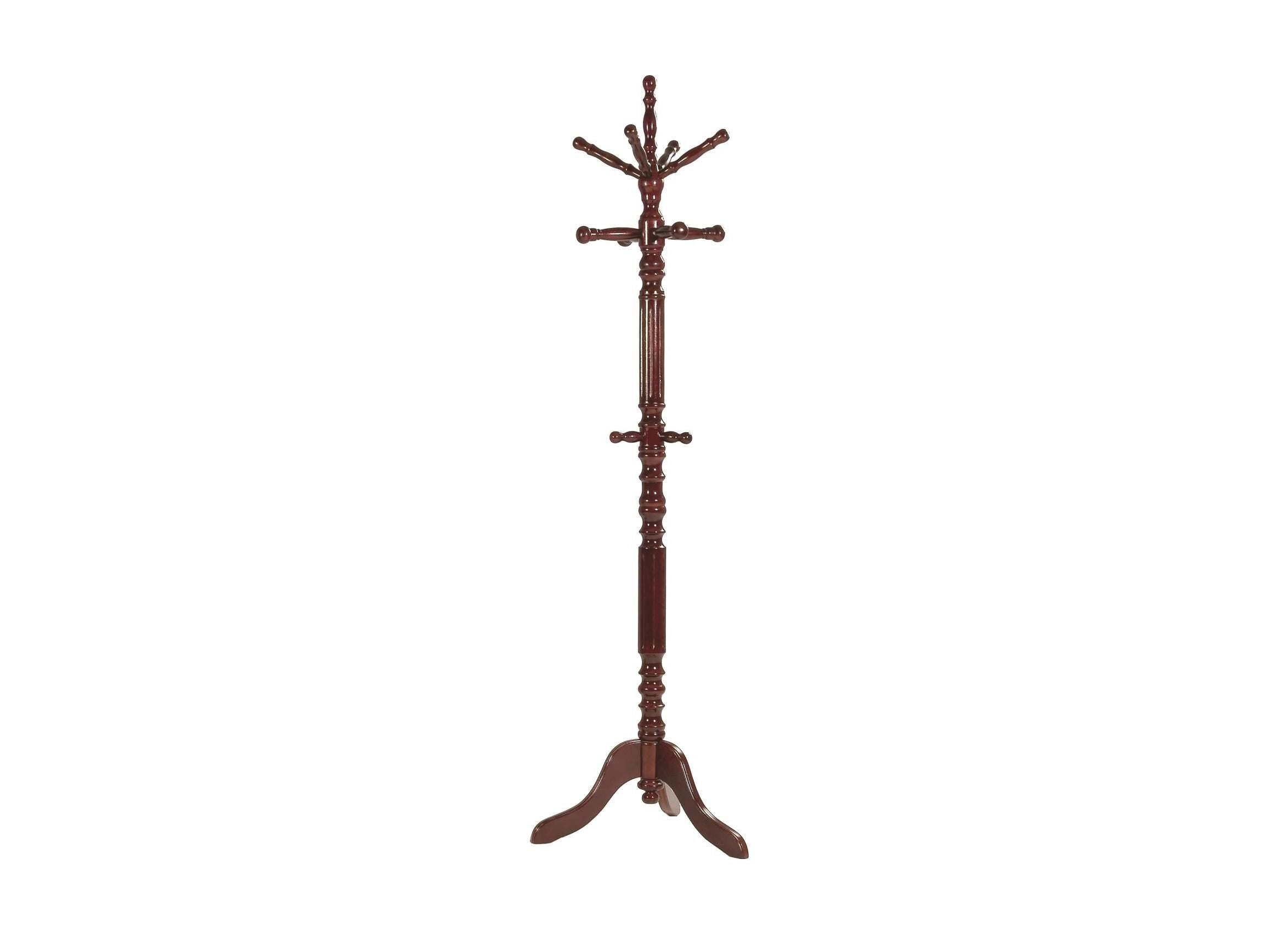 12" X 12" X 74.5" Wood Tone Hardwood Coat Stand