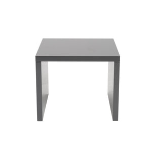 23.63" X 23.63" X 20.08" High Gloss Gray Lacquered MDF Square Side Table