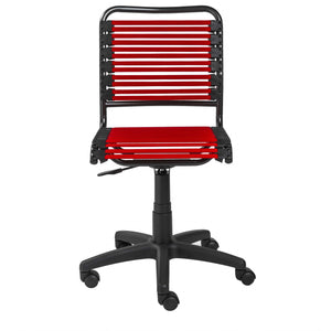 18.12" X 24" X 37.21" Red Flat Bungie Cords Low Back Office Chair with Graphite Black Frame and Base