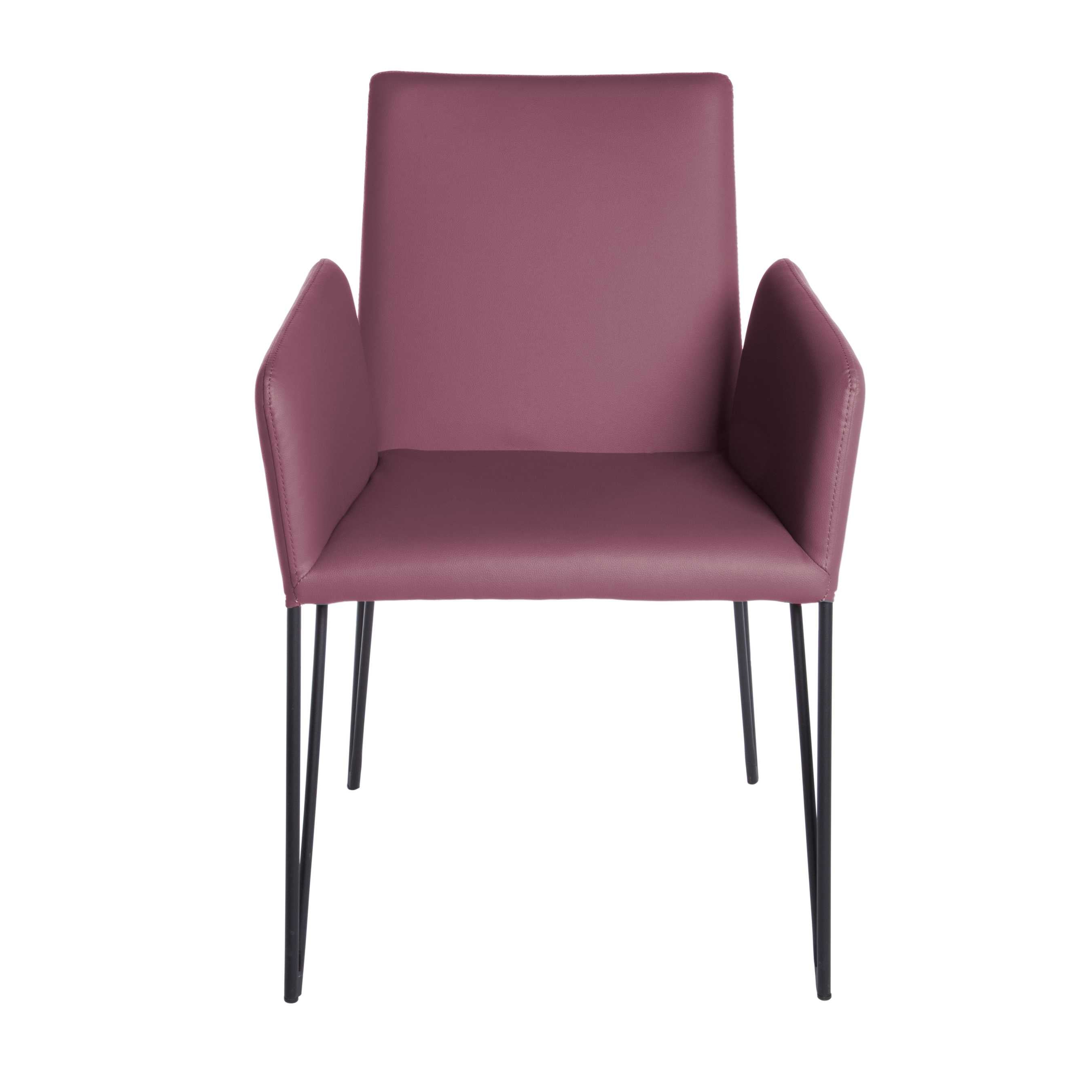 22.45" X 23.04" X 35.63" Purple Leatherette over Foam Arm Chair