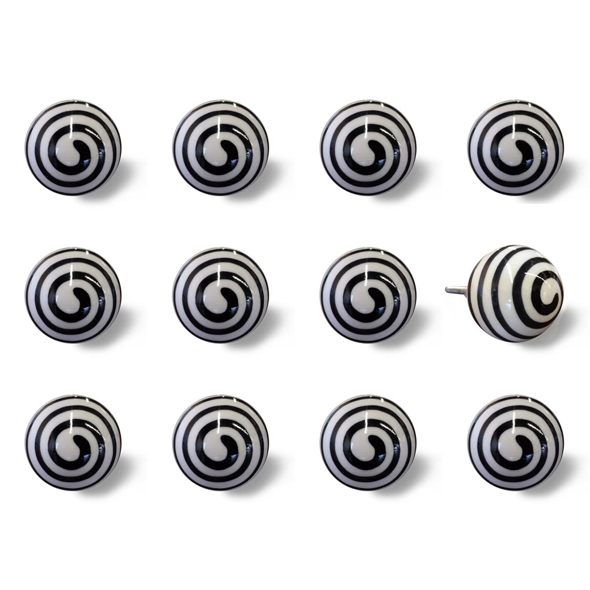 1.5" x 1.5" x 1.5" Ceramic/Metal Multicolor 12 Pack Knob