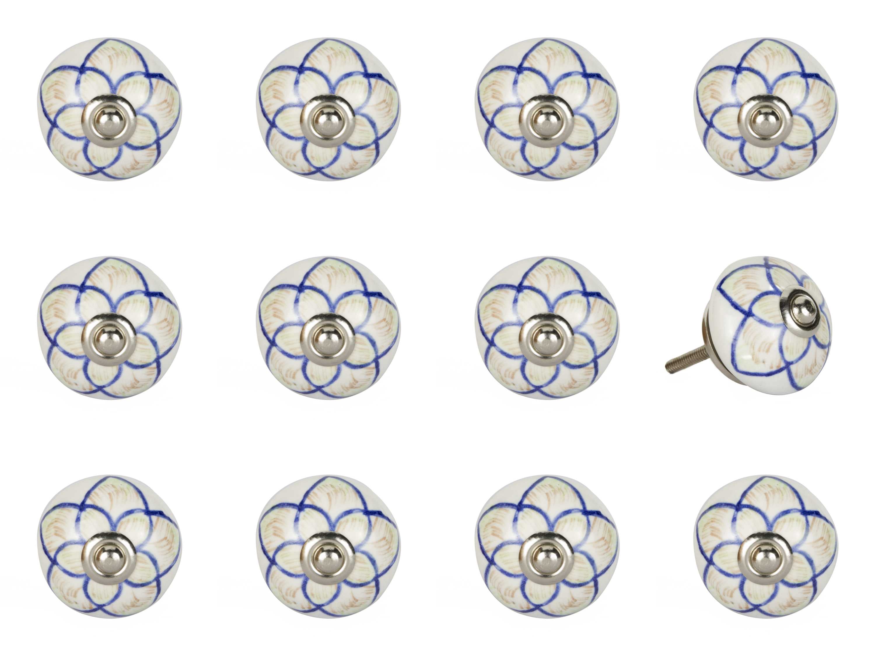 1.5" x 1.5" x 1.5" Ceramic/Metal Multicolor 12 Pack Knob