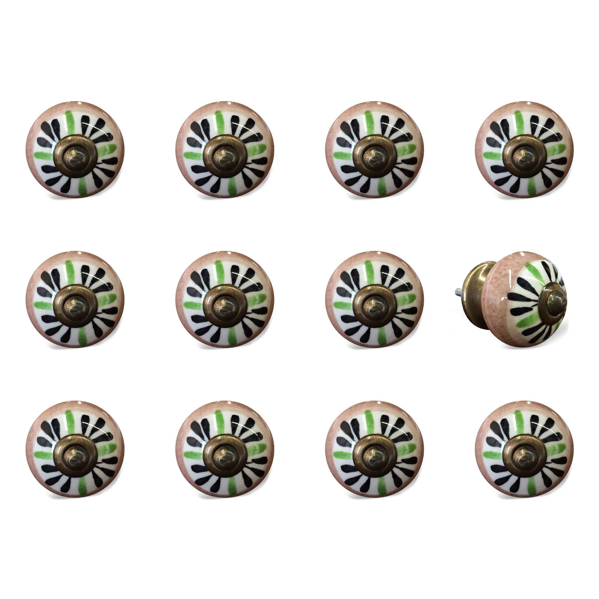 1.5" x 1.5" x 1.5" Ceramic/Metal Multicolor 12 Pack Knob