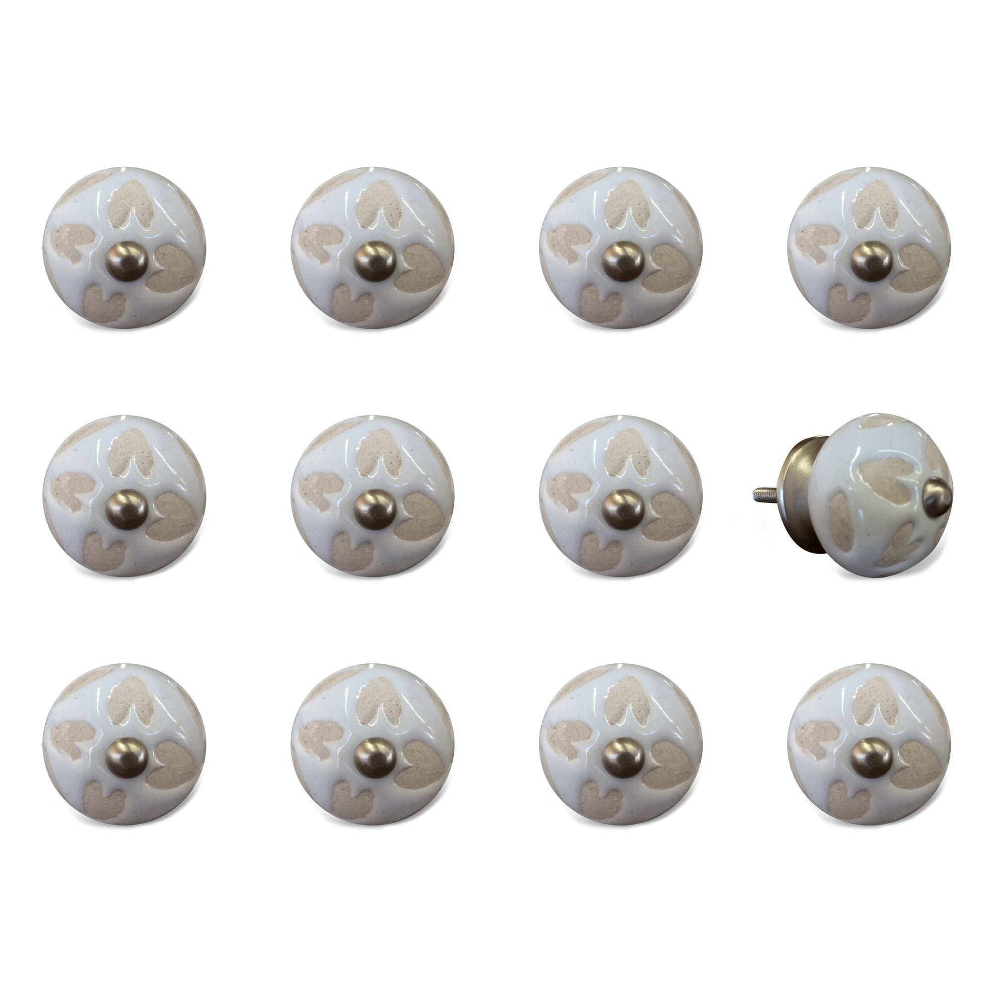 1.5" x 1.5" x 1.5" Ceramic/Metal Multicolor 12 Pack Knob