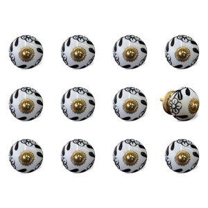 1.5" x 1.5" x 1.5" Ceramic/Metal Multicolor 12 Pack Knob