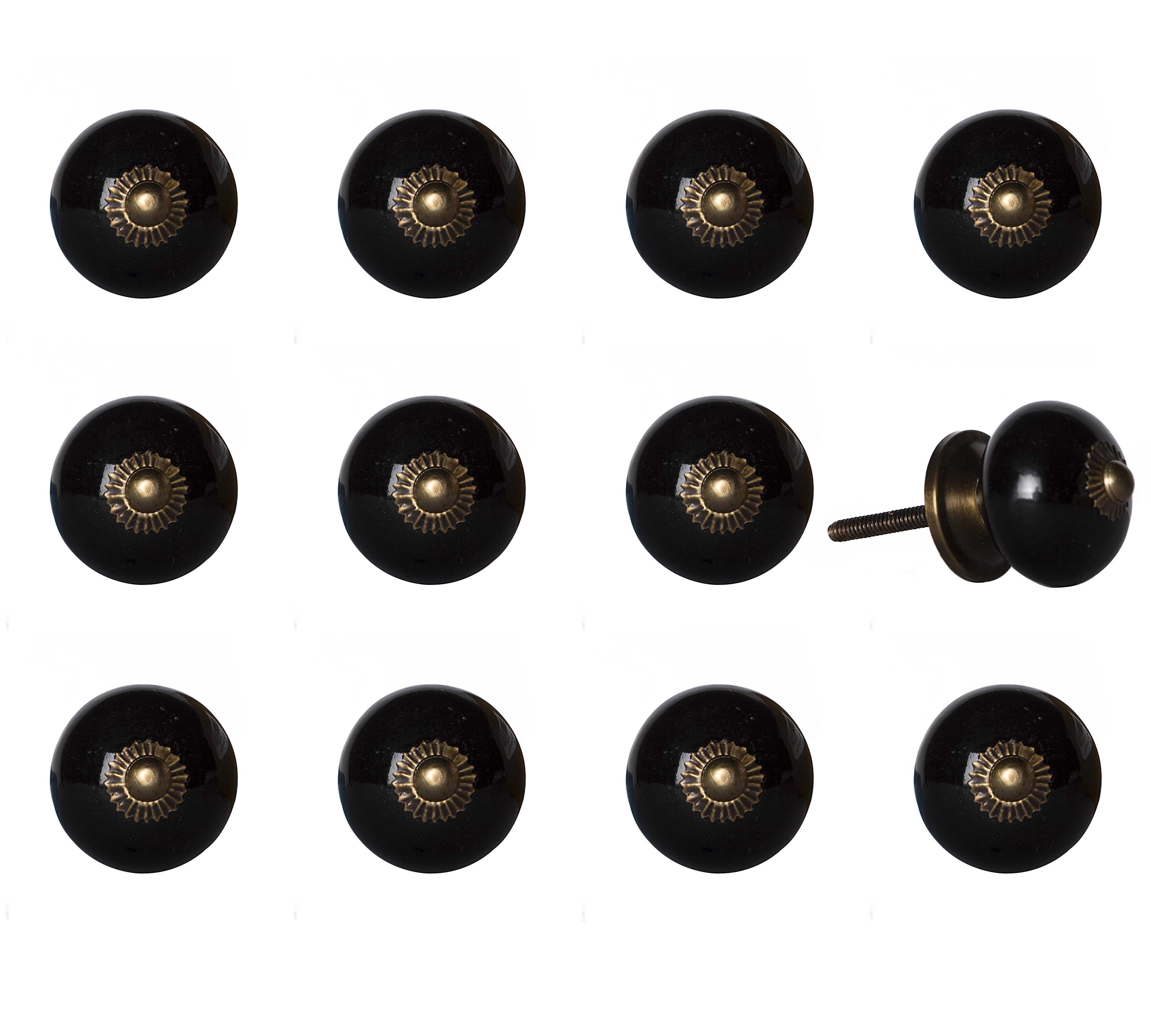 1.5" x 1.5" x 1.5" Ceramic/Metal Multicolor 12 Pack Knob