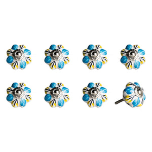 1.5" x 1.5" x 1.5" Ceramic/Metal Multicolor 8 Pack Knob