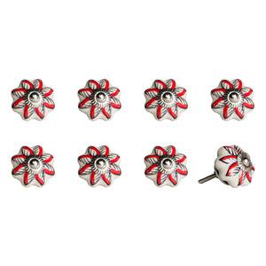 1.5" x 1.5" x 1.5" Ceramic/Metal Multicolor 8 Pack Knob