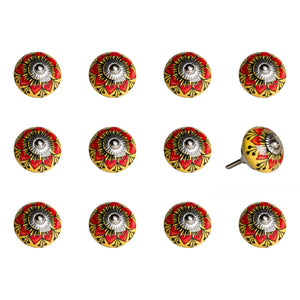 1.5" x 1.5" x 1.5" Ceramic/Metal Multicolor 12 Pack Knob