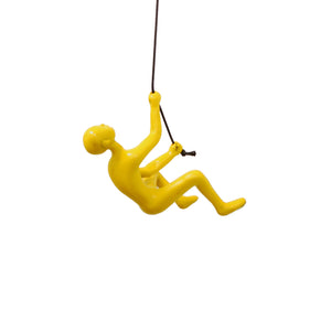 6" x 3" x 3" Resin Yellow Climbing Man