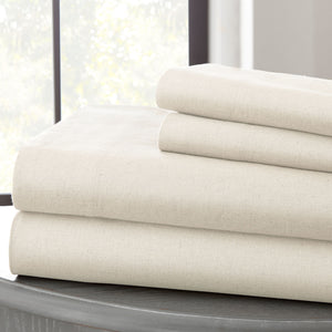 0.2" x 102" x 108" Cotton White  4 Piece California King Size Sheet Set