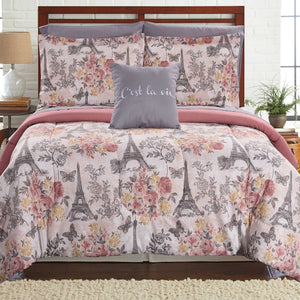 0.2" x 86" x 76" Polyester Multicolor  8 Piece Full Size Bed Set