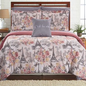 0.2" x 86" x 66" Polyester Multicolor  6 Piece Twin Size Bed Set