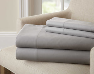 0.2" x 102" x 106" Microfiber Gray  4 Piece Bamboo Rich California King Sheet Set with 220 Thread Count