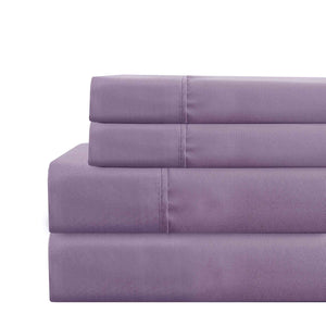 0.2" x 102" x 106" Microfiber Purple  4 Piece California King Size Deep Pocket Sheet Set