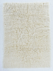 2" x 36" x 60" Wool Cream Latex Free Hand Woven Wool Rug