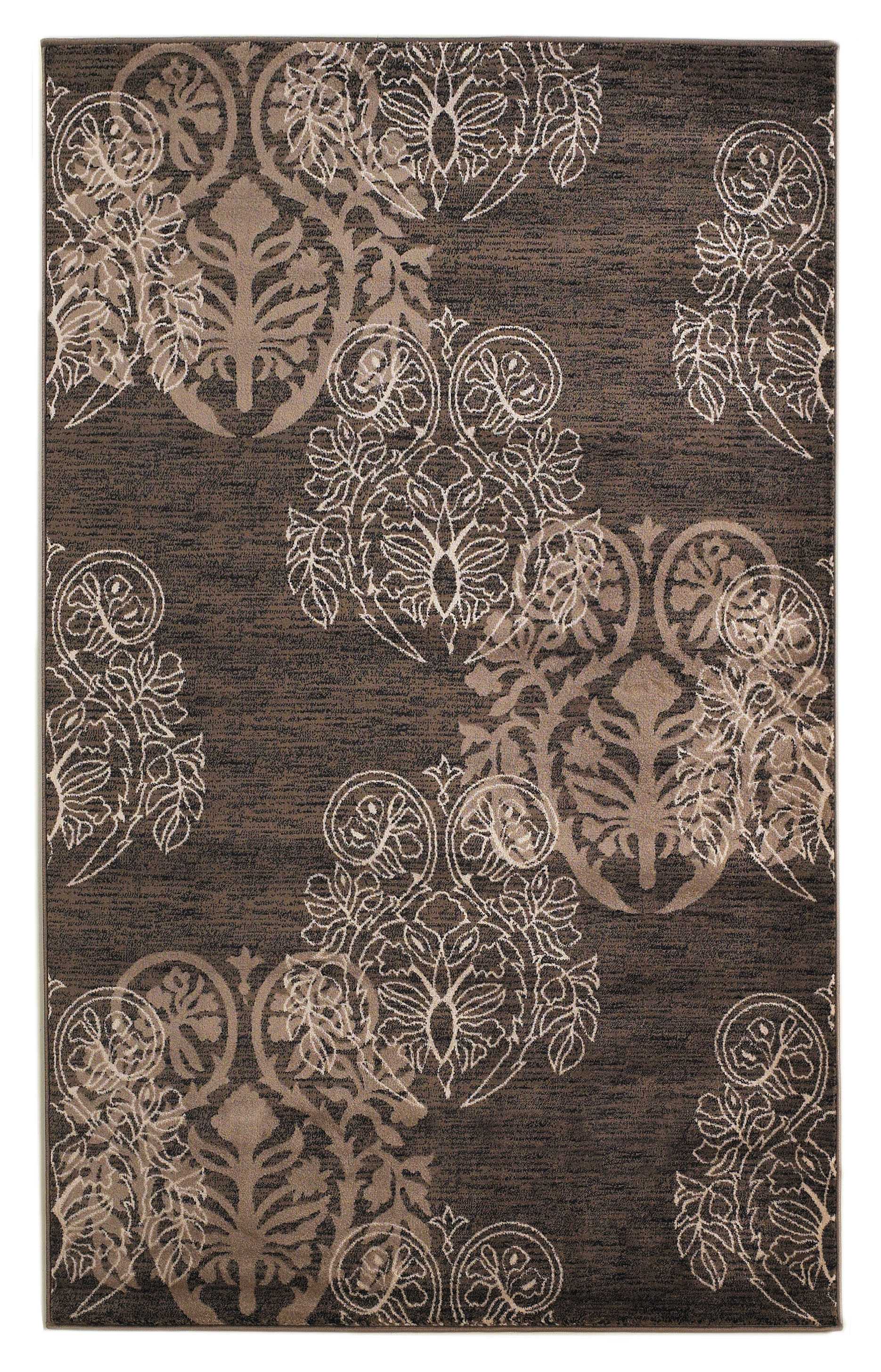 0.5" x 60" x 91" Polypropylene and Latex Brown Polypropylene Power Loomed Rug