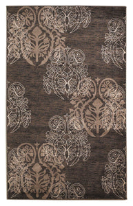 0.5" x 60" x 91" Polypropylene and Latex Brown Polypropylene Power Loomed Rug